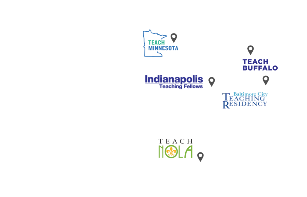 Map of the United States with logos of programs